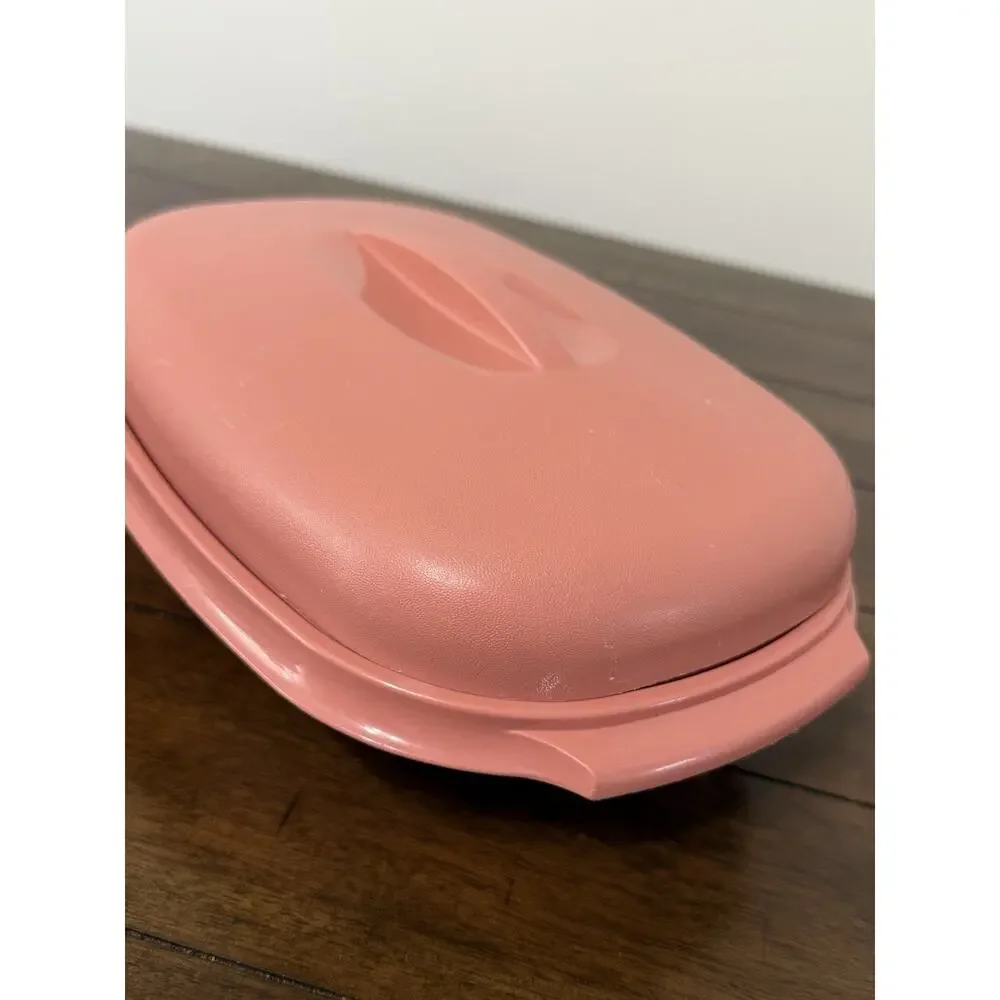 Vintage TUPPERWARE Microwave Food Steamer 6 Cup Dusty Rose Pink 3 Piece 1273-5